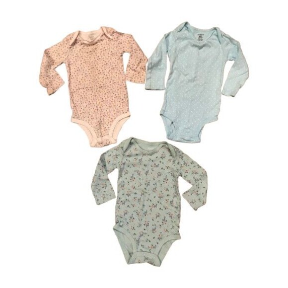 Lot of 3 Girl's 18 Month One-piece Bodysuit w/ Long Sleeves Carters - Picture 1 of 2